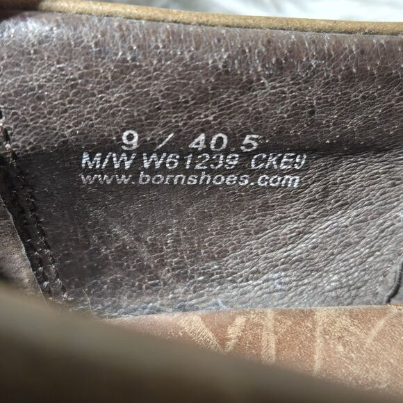 Born Womens Kinney Boot Size 9 Block Heel Shootie Brown Leather Slip On Shoe - Picture 8 of 10